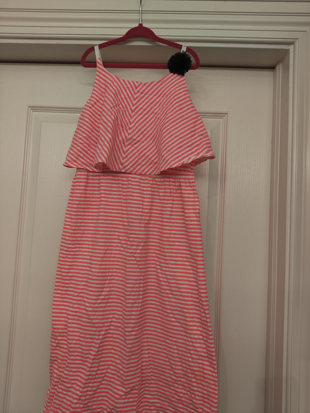 OshKosh B'gosh Coral Pink Striped Sundress with Layered Bodice